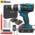 Wiredless Impact Drill Screwdriver Rechargeable Battery Cordless Hammer Drill 25+3Torque Setting Electric Screwdriver Power Tool