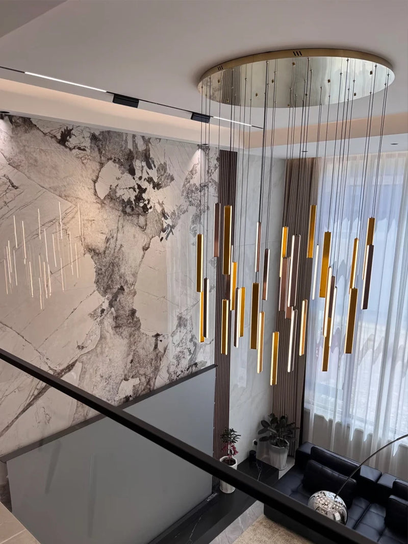 LED Nordic Chandelier Indoor Lighting Living Room Decorative Pendant Lighting Villa Duplex Building Light Staircase Chandelier