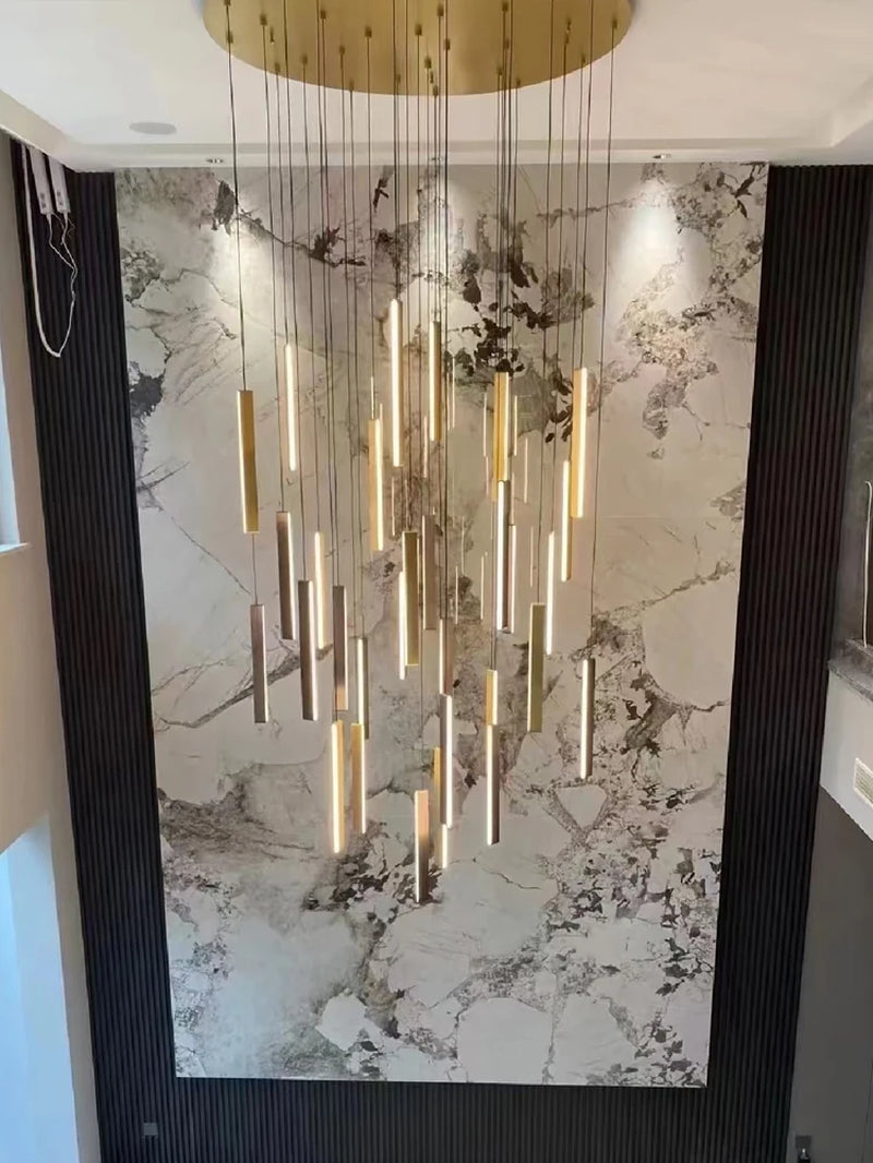 LED Nordic Chandelier Indoor Lighting Living Room Decorative Pendant Lighting Villa Duplex Building Light Staircase Chandelier
