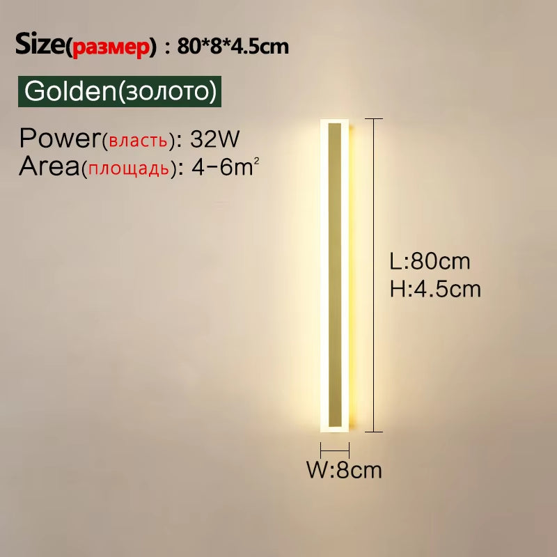 Outdoor Wall Lamp IP65 Waterproof Corridor Staircase Lamp LED Long Wall Lamp Outdoor Balcony Lamp Entrance Villa Garden Light