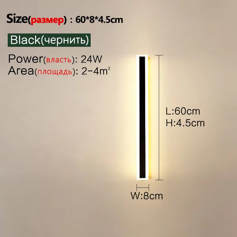 Outdoor Wall Lamp IP65 Waterproof Corridor Staircase Lamp LED Long Wall Lamp Outdoor Balcony Lamp Entrance Villa Garden Light