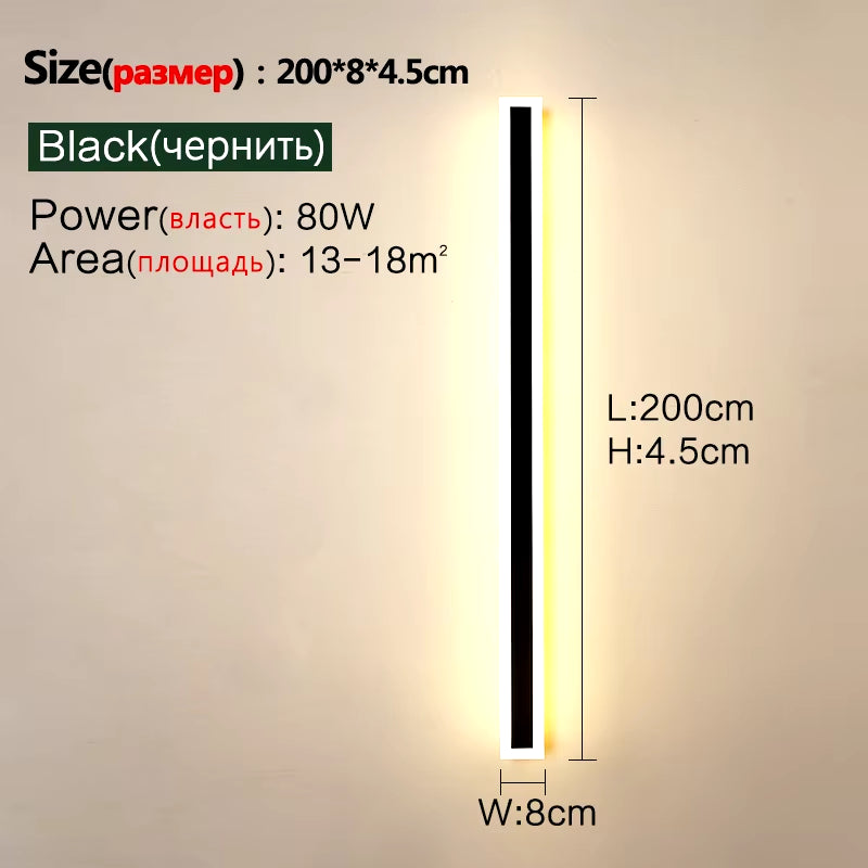 Outdoor Wall Lamp IP65 Waterproof Corridor Staircase Lamp LED Long Wall Lamp Outdoor Balcony Lamp Entrance Villa Garden Light