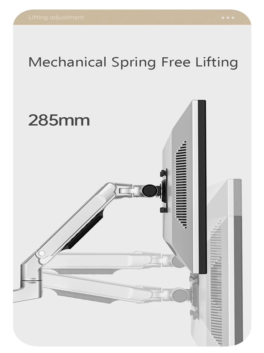 V62WT Aluminum Alloy Mechanical Spring Arm Wall Mount Laptop Holder Full Motion Laptop Mount Arm Monitor Holder Laptop Stand