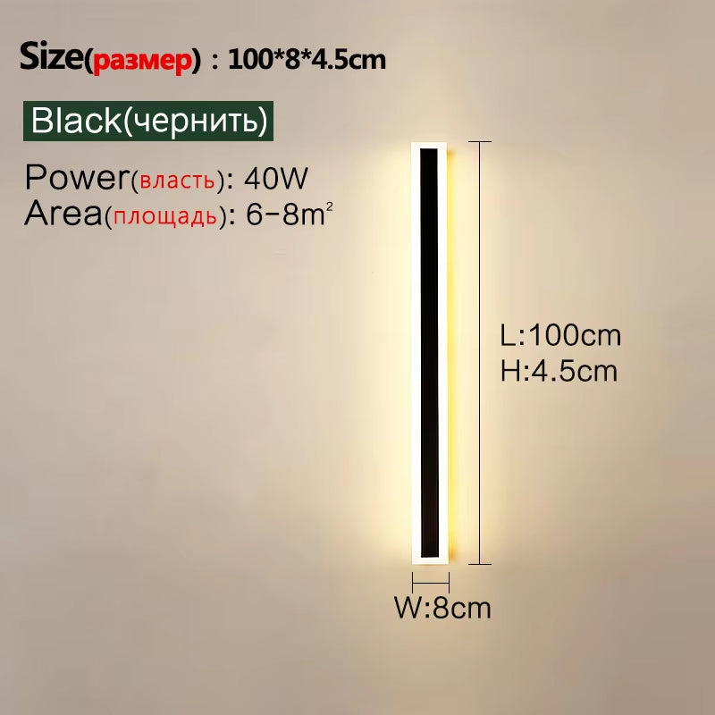Outdoor Wall Lamp IP65 Waterproof Corridor Staircase Lamp LED Long Wall Lamp Outdoor Balcony Lamp Entrance Villa Garden Light