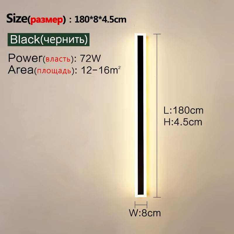Outdoor Wall Lamp IP65 Waterproof Corridor Staircase Lamp LED Long Wall Lamp Outdoor Balcony Lamp Entrance Villa Garden Light