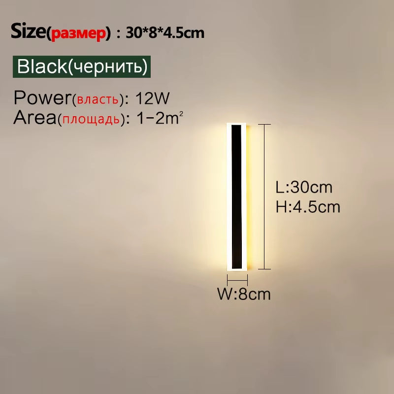 Outdoor Wall Lamp IP65 Waterproof Corridor Staircase Lamp LED Long Wall Lamp Outdoor Balcony Lamp Entrance Villa Garden Light