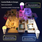 Tuya Wifi Bluetooth E27 Smart Bulb RGBCW 100-240V 15W LED Lamp E27 Light Bulbs App Voice Control Support Alexa Google Home Alice