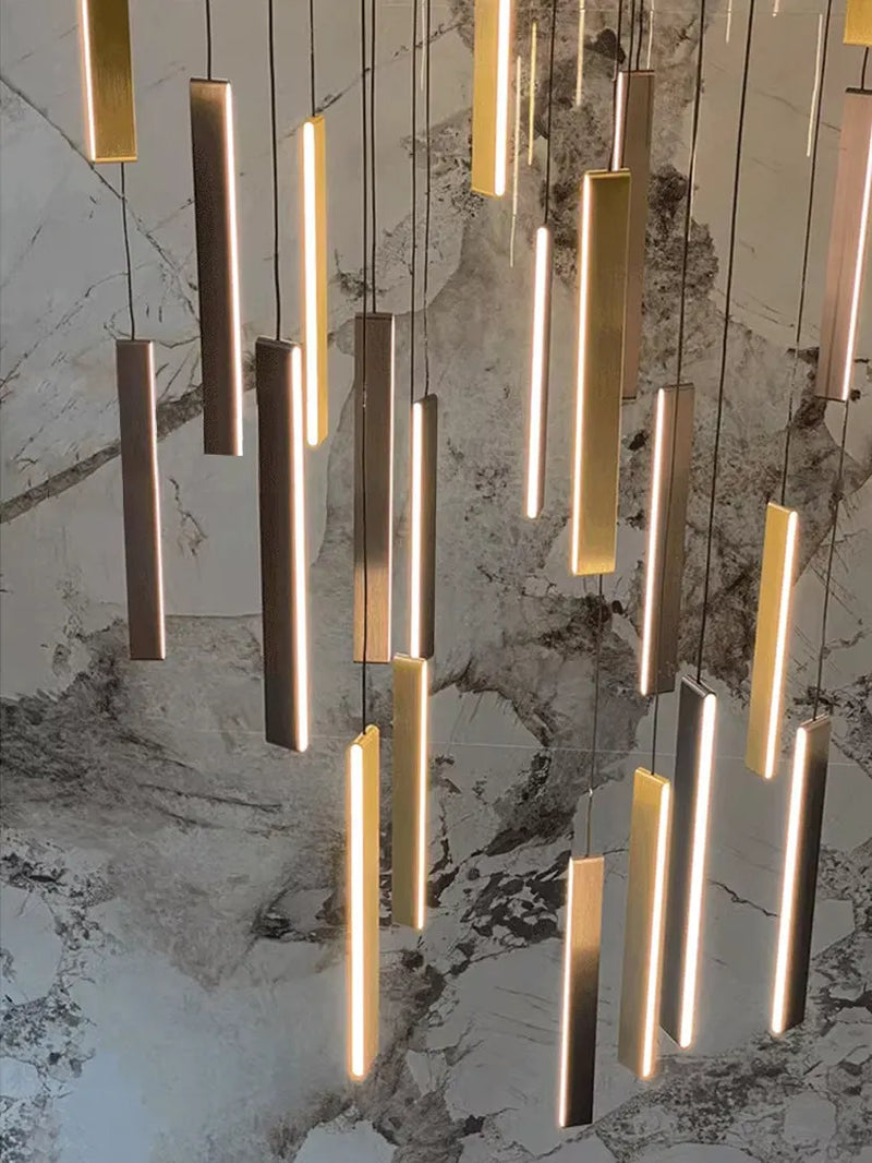 LED Nordic Chandelier Indoor Lighting Living Room Decorative Pendant Lighting Villa Duplex Building Light Staircase Chandelier
