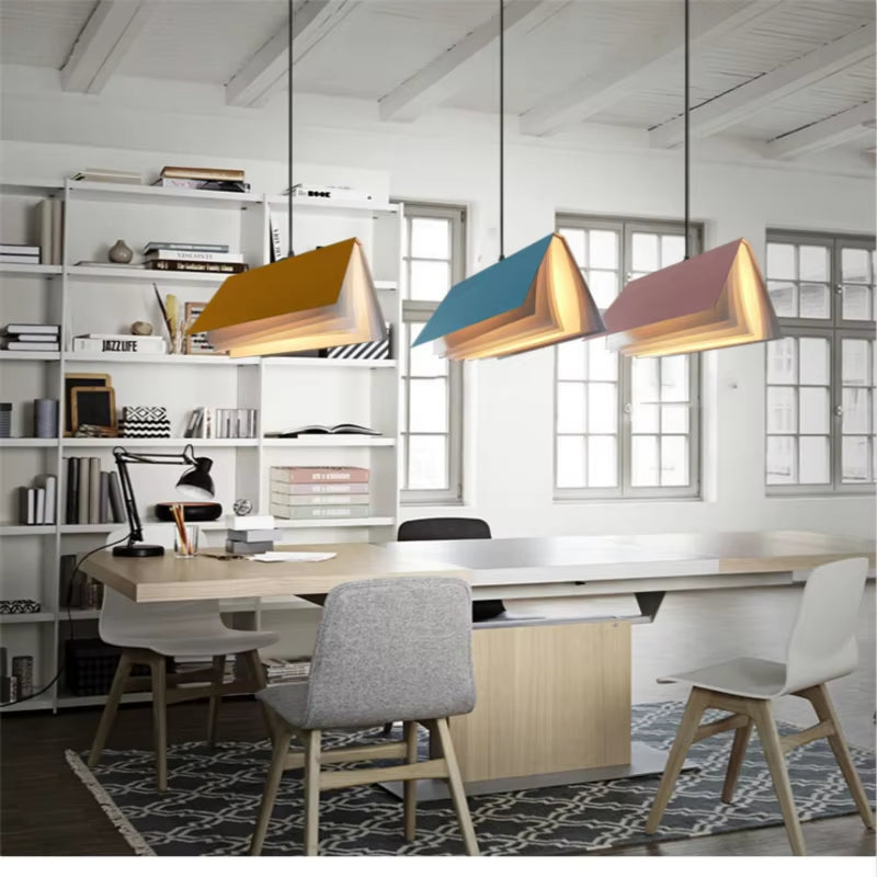 Book Pendant Lamp Led Nordic Design Lamp Replica Living Room Bedroom Home Indoor Reading Lighting Decoration Children Room Light