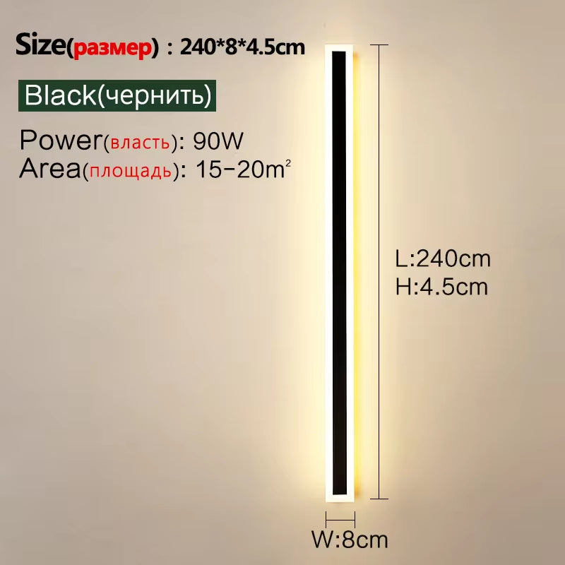 Outdoor Wall Lamp IP65 Waterproof Corridor Staircase Lamp LED Long Wall Lamp Outdoor Balcony Lamp Entrance Villa Garden Light