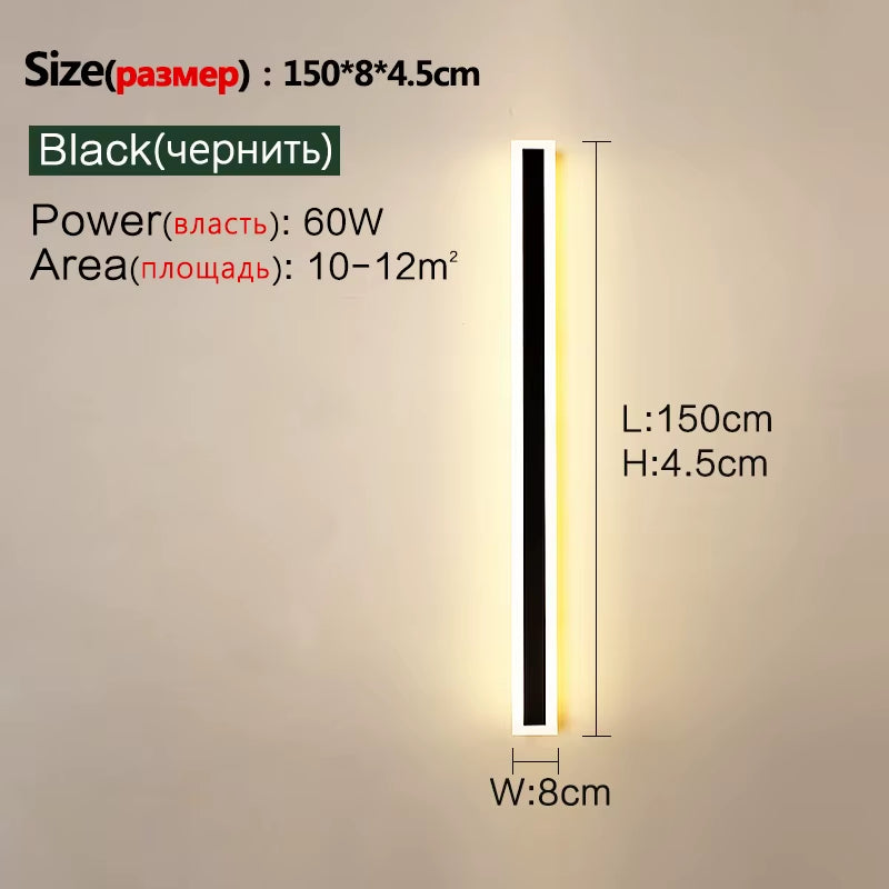Outdoor Wall Lamp IP65 Waterproof Corridor Staircase Lamp LED Long Wall Lamp Outdoor Balcony Lamp Entrance Villa Garden Light