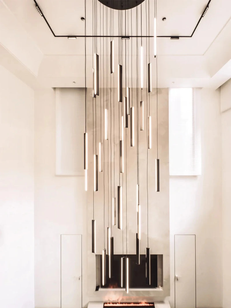 LED Nordic Chandelier Indoor Lighting Living Room Decorative Pendant Lighting Villa Duplex Building Light Staircase Chandelier